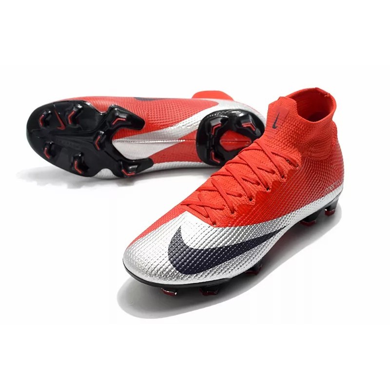 Botas de Fútbol Nike Superfly 7 Elite SE FG Rojo&Plateado (#39~#45)