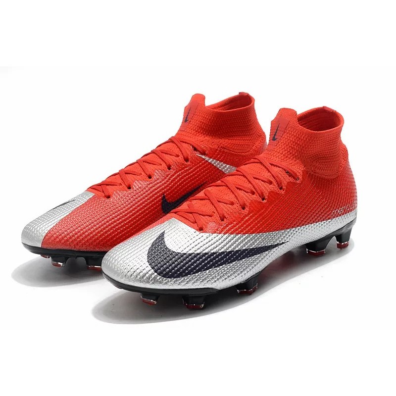 Botas de Fútbol Nike Superfly 7 Elite SE FG Rojo&Plateado (#39~#45)
