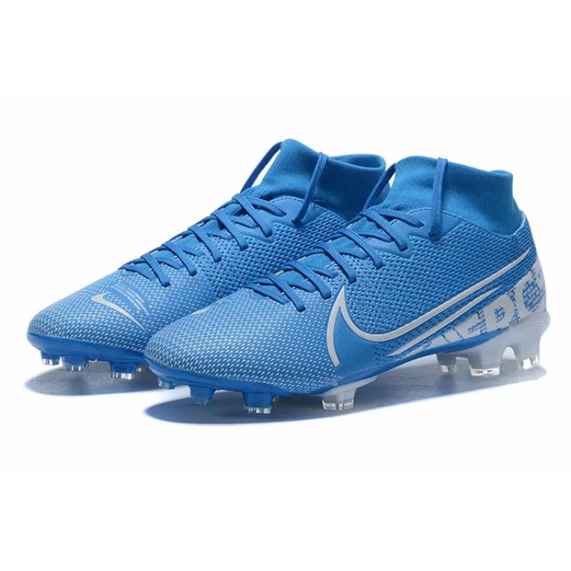 Botas de Fútbol Nike Mercurial Superfly VII Club FG Negro / Azul / Azul Marino (#39~#45)