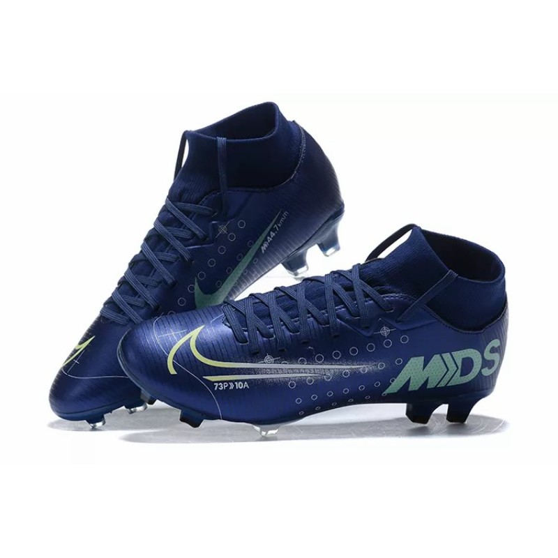 Botas de Fútbol Nike Mercurial Superfly VII Club FG Negro / Azul / Azul Marino (#39~#45)