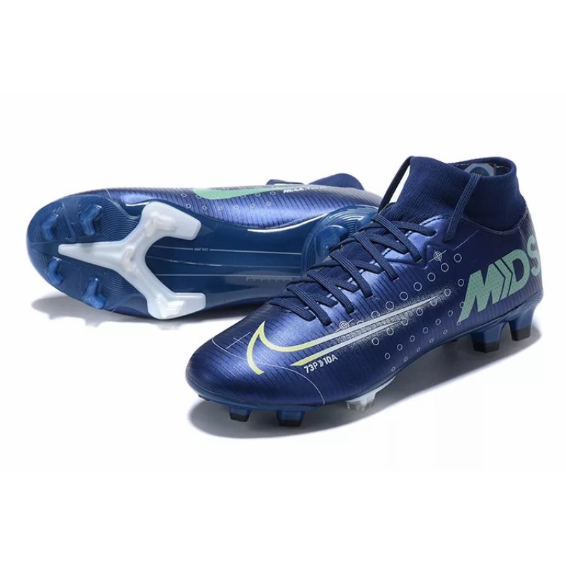 Botas de Fútbol Nike Mercurial Superfly VII Club FG Negro / Azul / Azul Marino (#39~#45)