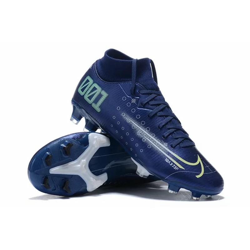 Botas de Fútbol Nike Mercurial Superfly VII Club FG Negro / Azul / Azul Marino (#39~#45)