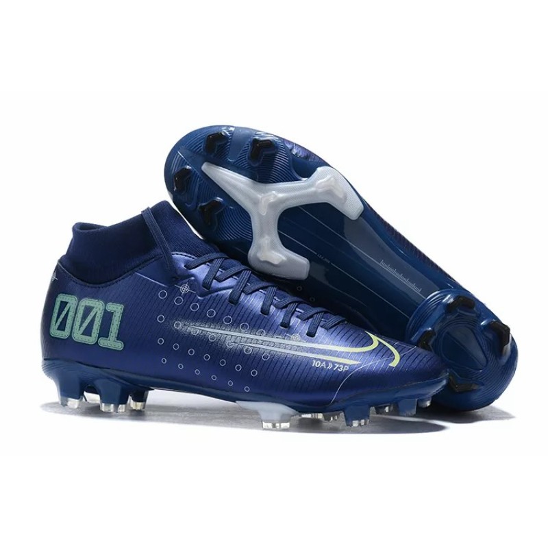 Botas de Fútbol Nike Mercurial Superfly VII Club FG Negro / Azul / Azul Marino (#39~#45)