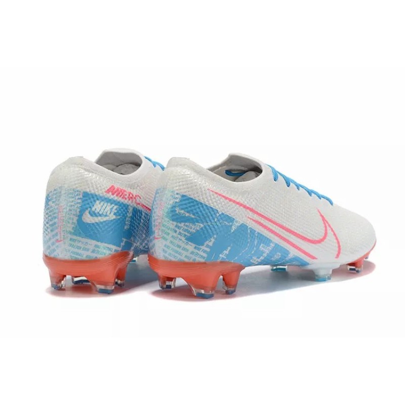 Botas de Fútbol Nike Mercurial Vapor XIII Elite FG Blanco&Naranja&Celeste (#38~#45)