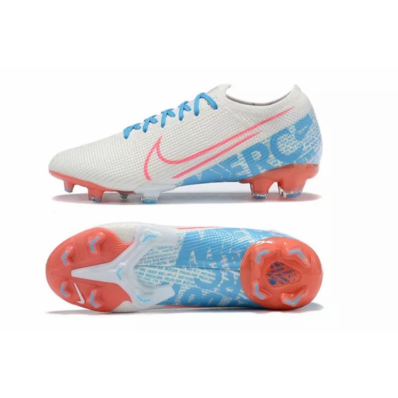 Botas de Fútbol Nike Mercurial Vapor XIII Elite FG Blanco&Naranja&Celeste (#38~#45)