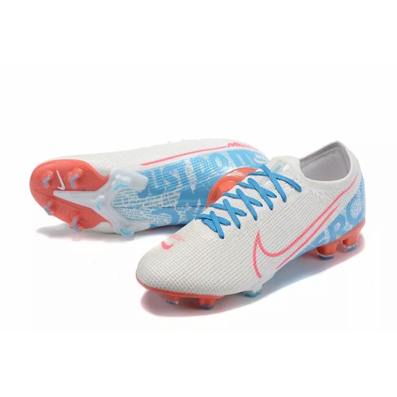 Botas de Fútbol Nike Mercurial Vapor XIII Elite FG Blanco&Naranja&Celeste (#38~#45)