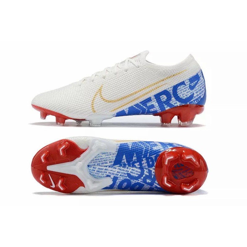 Botas de Fútbol Nike Mercurial Vapor XIII Elite FG Blanco&Rojo&Azul (#38~#45)