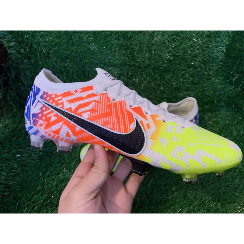 Botas de Fútbol Nike Mercurial Vapor 13 Elite FG Amarillo Fluorescente&Rojo Naranja (#38~#45)