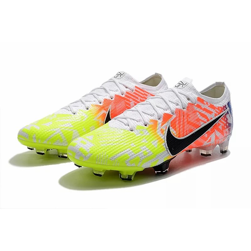 Botas de Fútbol Nike Mercurial Vapor 13 Elite FG Amarillo Fluorescente&Rojo Naranja (#38~#45)