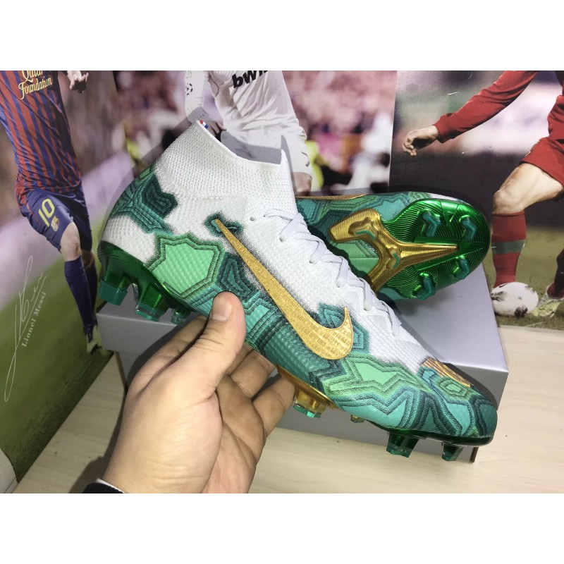 Botas de Fútbol Nike Superfly 7 Elite SE FG Blanco&Verde (#35~#45)