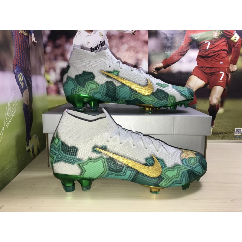 Botas de Fútbol Nike Superfly 7 Elite SE FG Blanco&Verde (#35~#45)