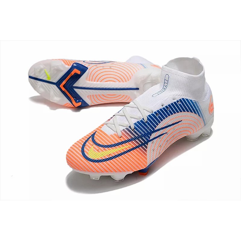 Botas de Fútbol Nike Mercurial Superfly 8 Elite FG High Top Blanco&Naranja (#39~#45)