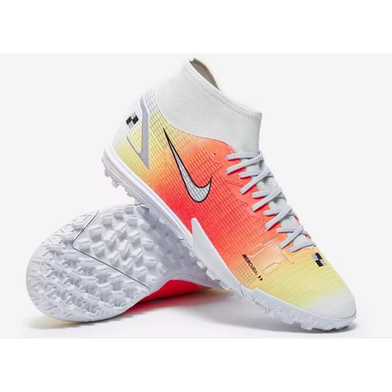 Botas de Fútbol Nike Mercurial Superfly VIII Academy TF Rojo Naranja&Amarillo (#39~#45)
