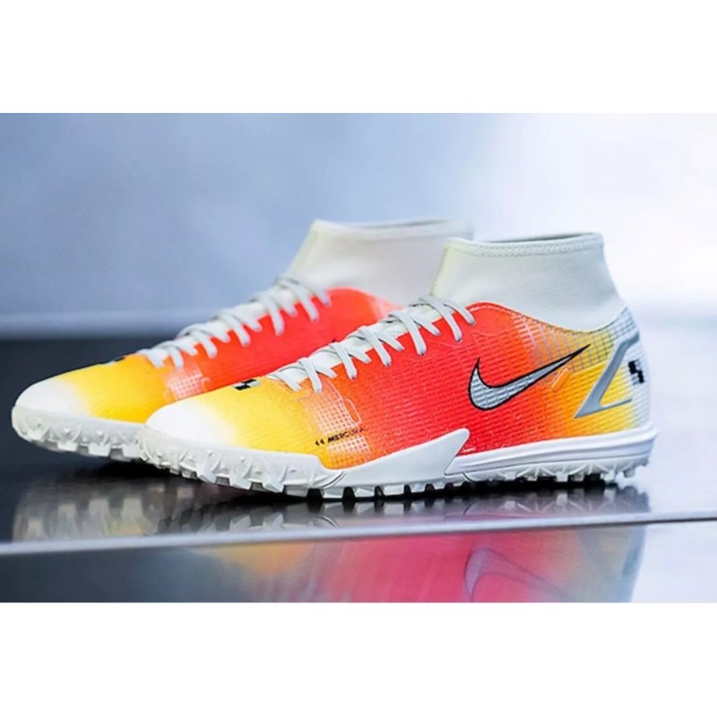Botas de Fútbol Nike Mercurial Superfly VIII Academy TF Rojo Naranja&Amarillo (#39~#45)