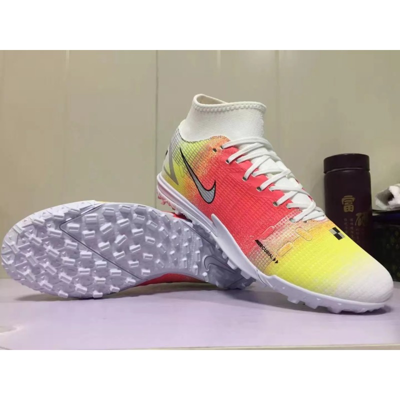 Botas de Fútbol Nike Mercurial Superfly VIII Academy TF Rojo Naranja&Amarillo (#39~#45)