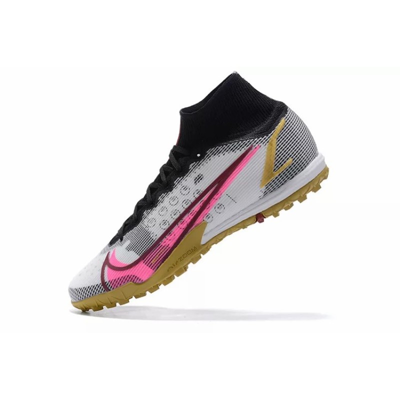 Botas de Fútbol Nike Superfly 8 Academy TF High Top Blanco&Negro&Rosado (#39~#45)
