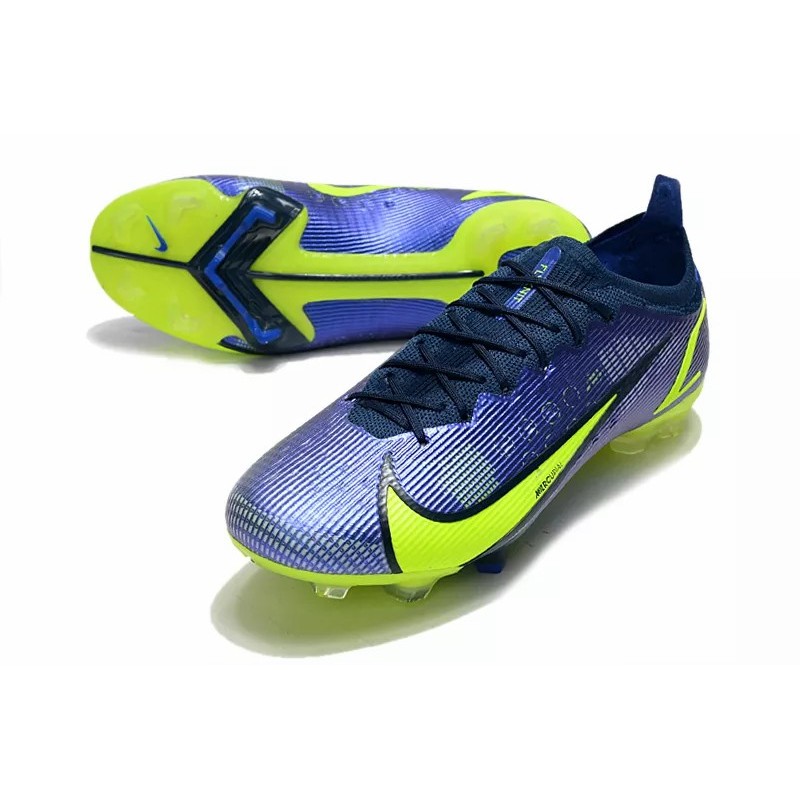 Botas de Fútbol Nike Mercurial Vapor XIV Elite FG Azul&Amarillo Fluorescente (#35~#45)