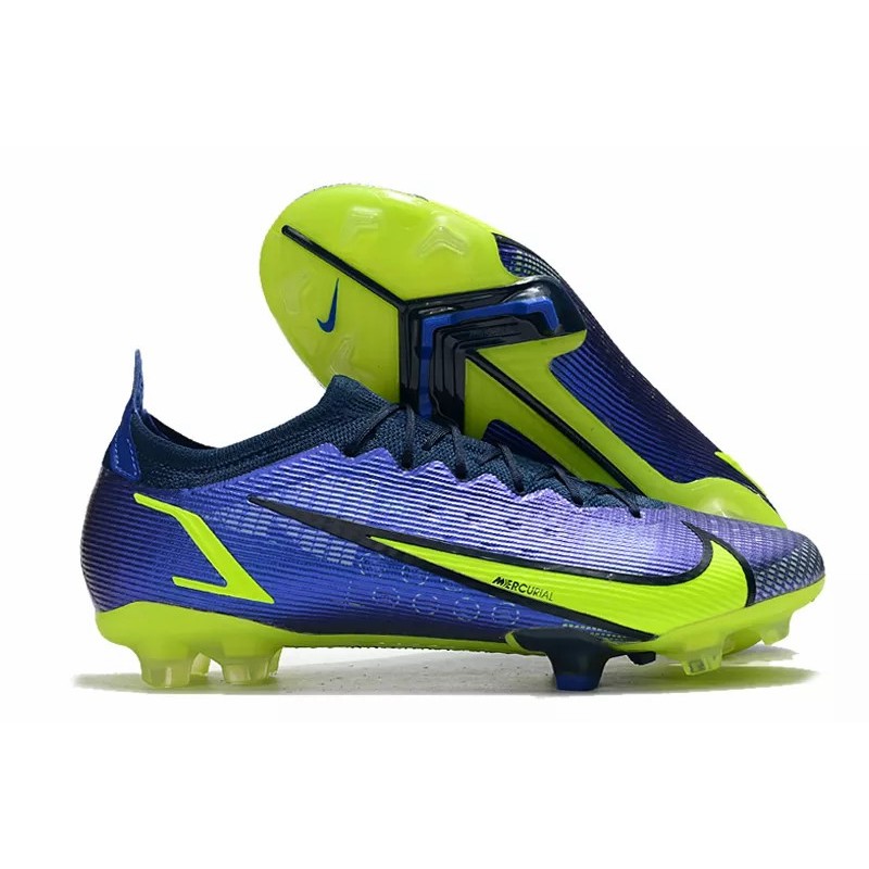 Botas de Fútbol Nike Mercurial Vapor XIV Elite FG Azul&Amarillo Fluorescente (#35~#45)