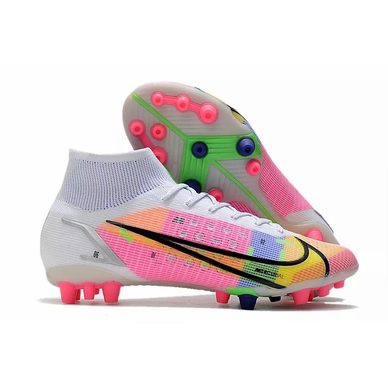 Botas de Fútbol Nike Superfly 8 Pro AG Negro&Azul/Amarillo Fluorescente/Rojo&Plateado/Rosado Claro&Blanco/Rosado&Amarillo / Rosado&Blanco&Blue/Rojo/Turquesa / Blanco&Amarillo / Negro&Rosado (#39~#45)