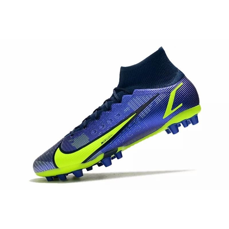 Botas de Fútbol Nike Superfly 8 Elite AG Azul&Amarillo Fluorescente (#39~#45)