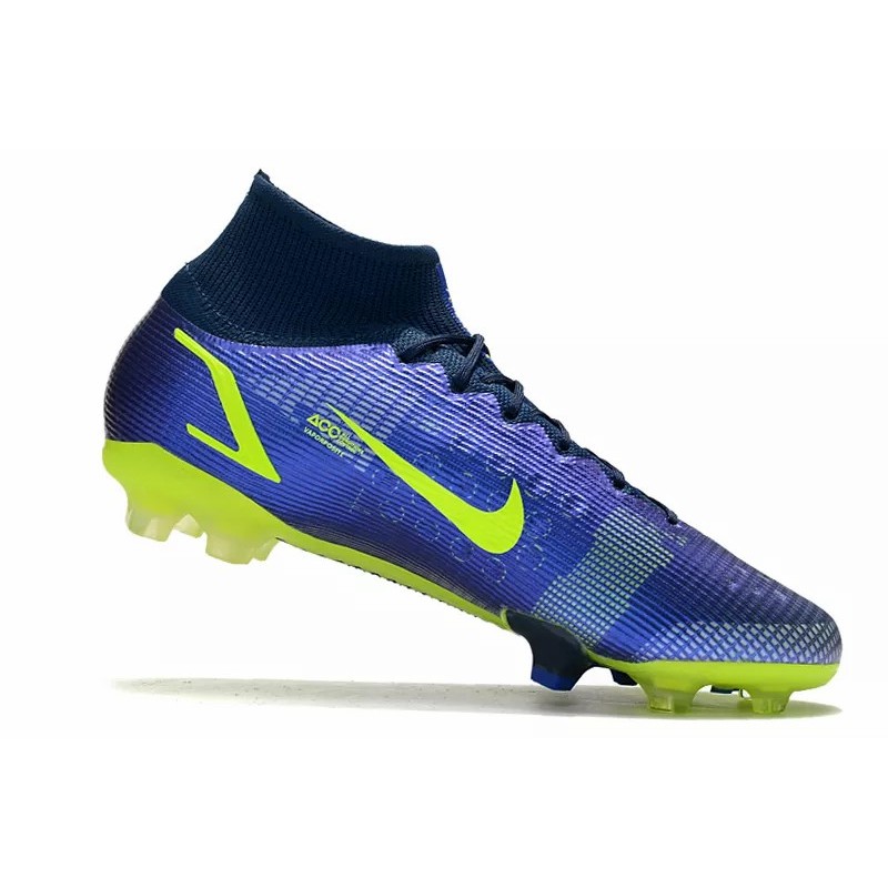 Botas de Fútbol Nike Superfly 8 Elite FG Azul&Amarillo Fluorescente (#35~#45)