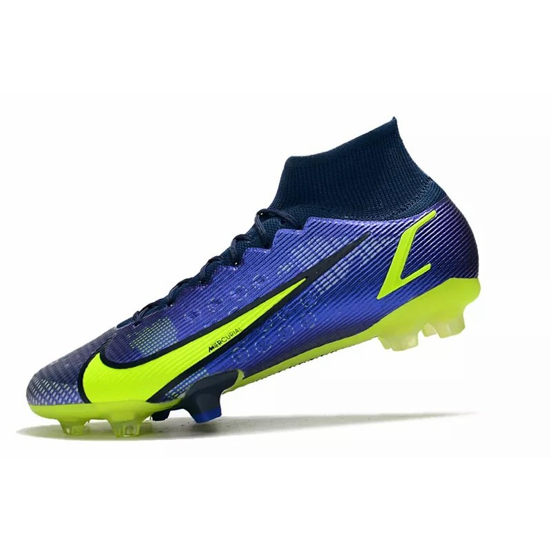 Botas de Fútbol Nike Superfly 8 Elite FG Azul&Amarillo Fluorescente (#35~#45)