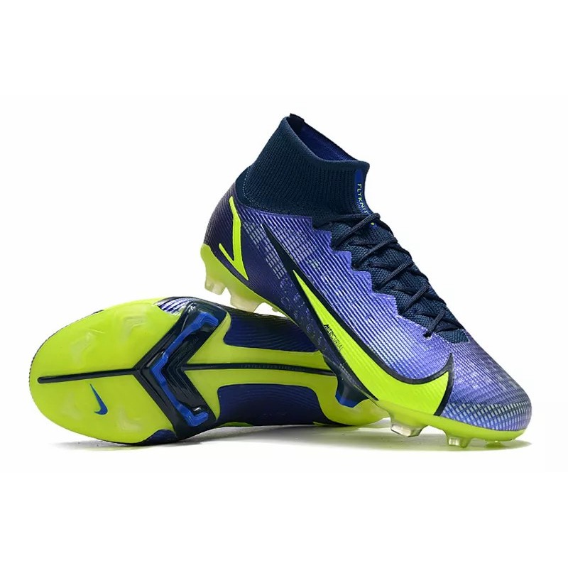 Botas de Fútbol Nike Superfly 8 Elite FG Azul&Amarillo Fluorescente (#35~#45)