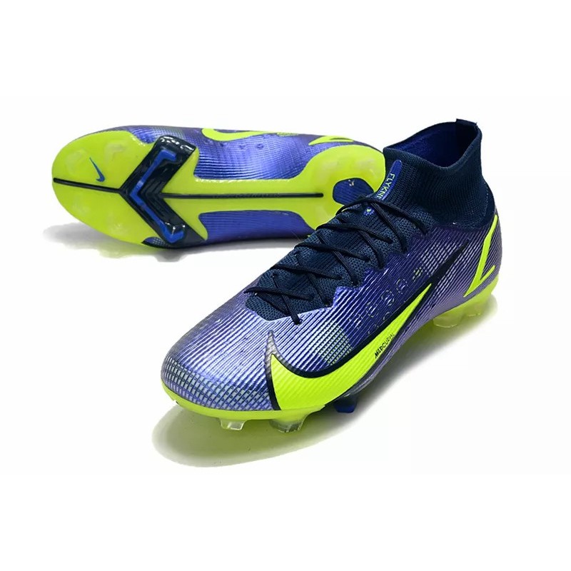 Botas de Fútbol Nike Superfly 8 Elite FG Azul&Amarillo Fluorescente (#35~#45)
