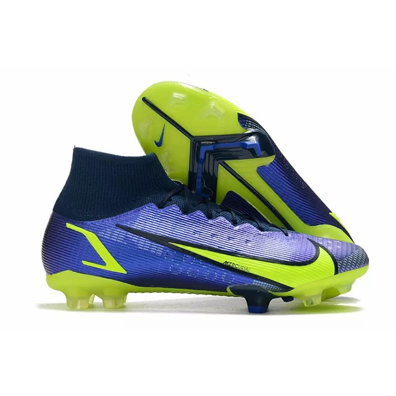 Botas de Fútbol Nike Superfly 8 Elite FG Azul&Amarillo Fluorescente (#35~#45)
