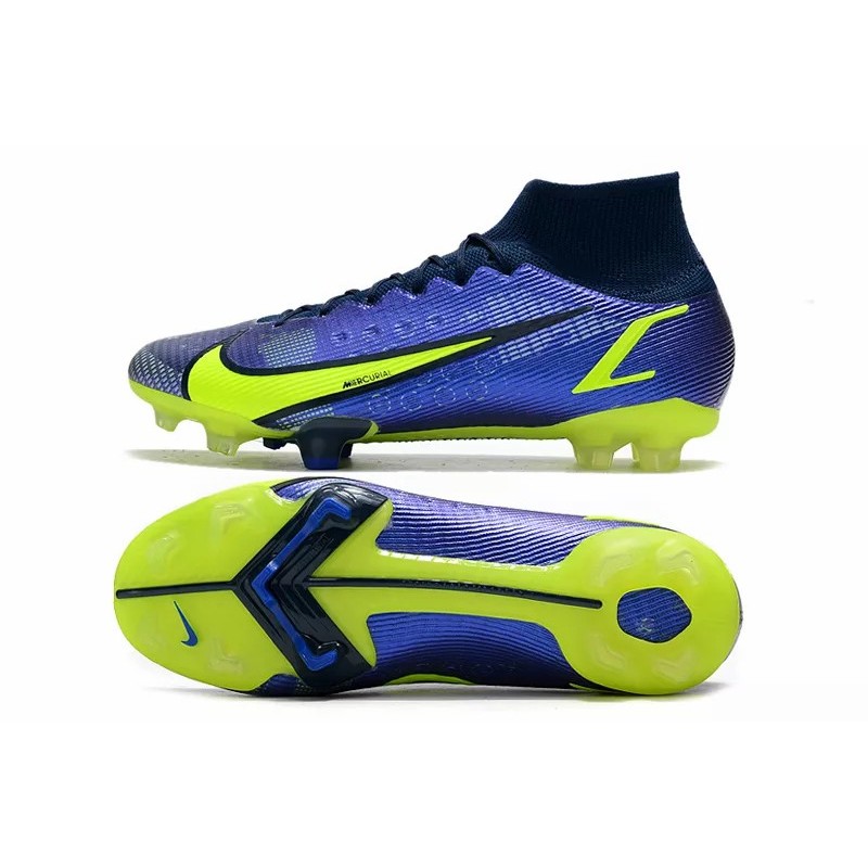 Botas de Fútbol Nike Superfly 8 Elite FG Azul&Amarillo Fluorescente (#35~#45)