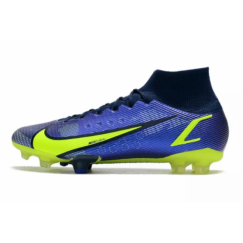 Botas de Fútbol Nike Superfly 8 Elite FG Azul&Amarillo Fluorescente (#35~#45)