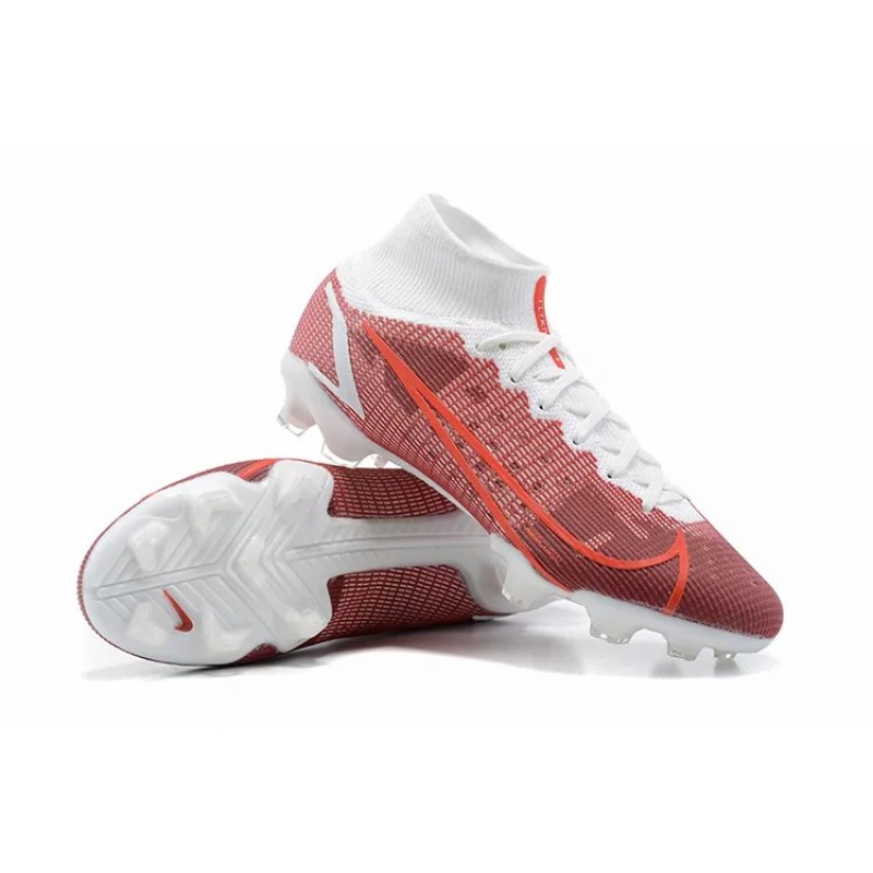 Botas de Fútbol Nike Superfly 8 Elite FG Rojo Oscuro&Blanco (#39~#45)