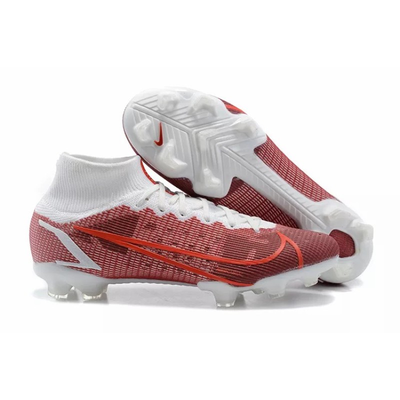 Botas de Fútbol Nike Superfly 8 Elite FG Rojo Oscuro&Blanco (#39~#45)