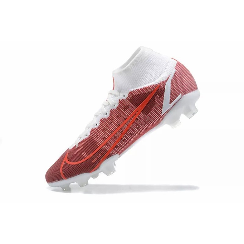 Botas de Fútbol Nike Superfly 8 Elite FG Rojo Oscuro&Blanco (#39~#45)