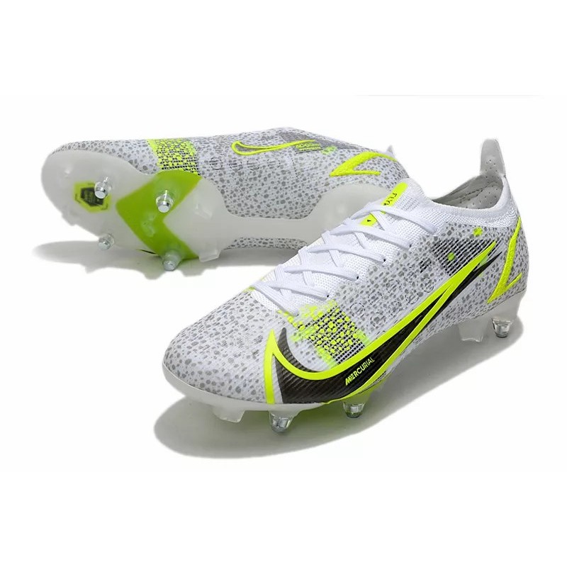 Botas de Fútbol Nike Mercurial Vapor XIV Elite SG PRO Blanco&Amarillo Fluorescente (#39~#45)