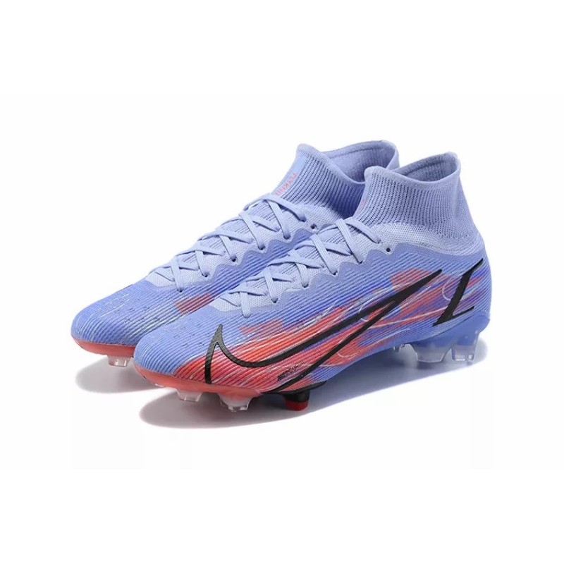 Botas de Fútbol Nike Superfly 8 Elite FG Azul Claro&Rojo Naranja&Negro (#39~#45)