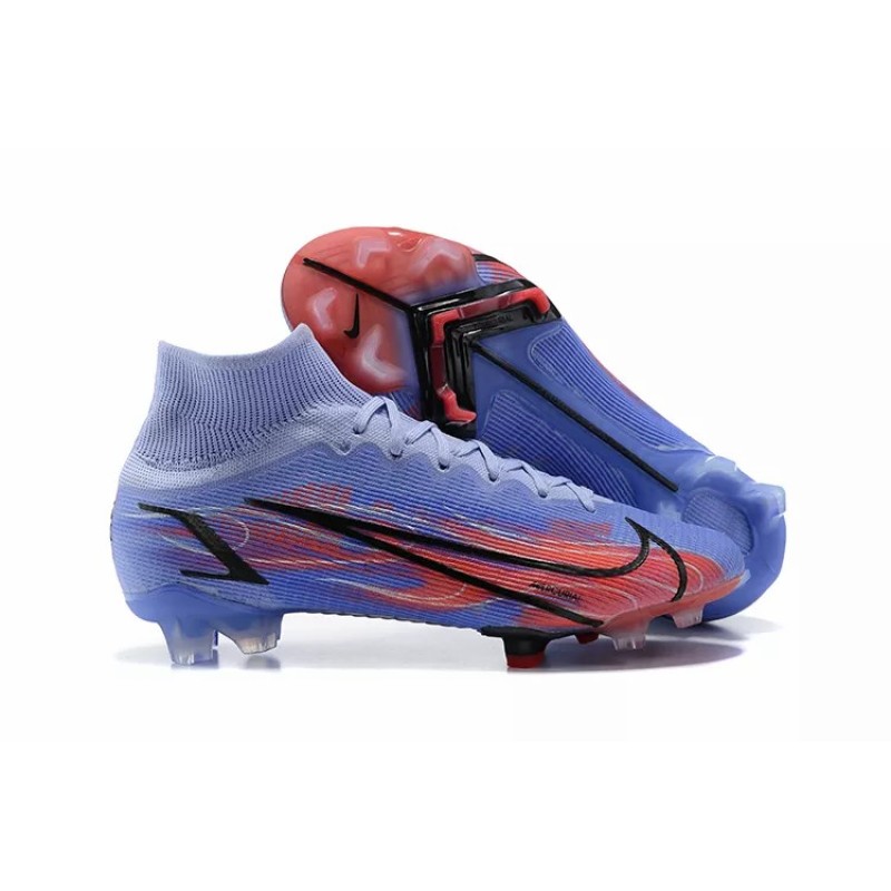 Botas de Fútbol Nike Superfly 8 Elite FG Azul Claro&Rojo Naranja&Negro (#39~#45)