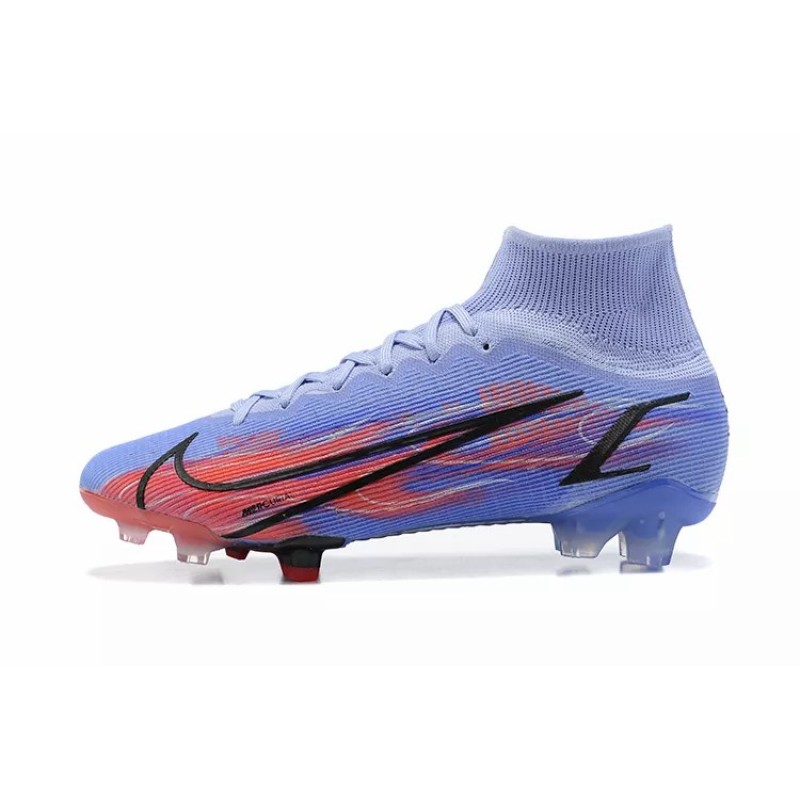 Botas de Fútbol Nike Superfly 8 Elite FG Azul Claro&Rojo Naranja&Negro (#39~#45)