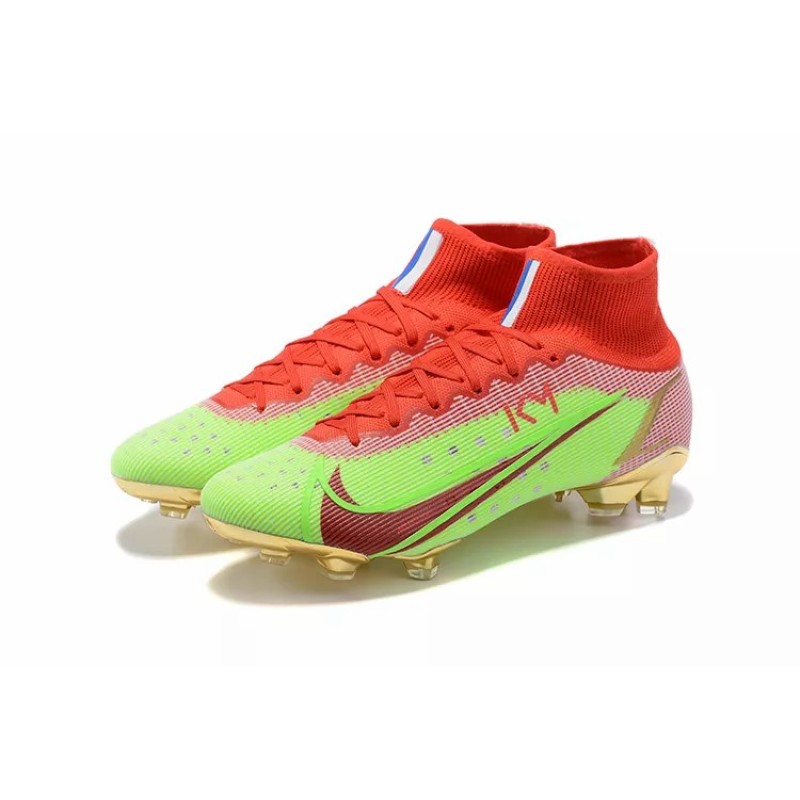 Botas de Fútbol Nike Superfly 8 Elite FG Verde Fluorescente&Rojo (#39~#45)