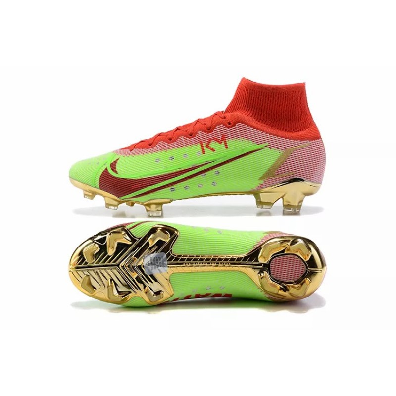 Botas de Fútbol Nike Superfly 8 Elite FG Verde Fluorescente&Rojo (#39~#45)
