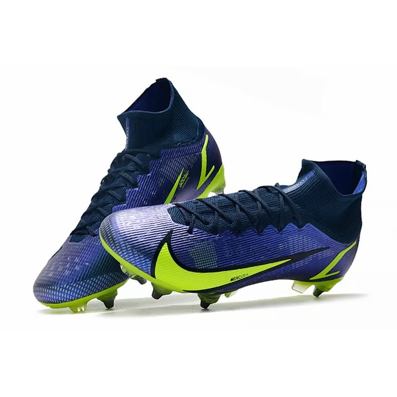 Botas de Fútbol Nike Mercurial Superfly VIII Elite SG PRO Azul&Amarillo Fluorescente (#39~#45)