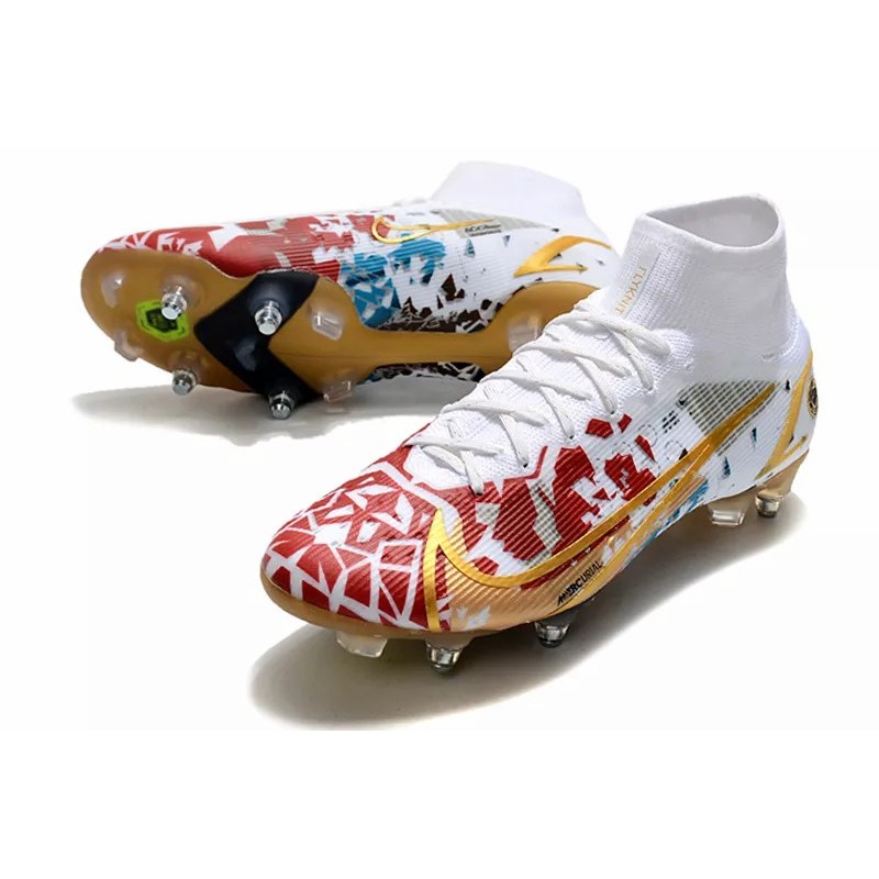 Botas de Fútbol Nike Mercurial Superfly VIII Elite SG PRO Blanco&Rojo&Naranja (#39~#45)