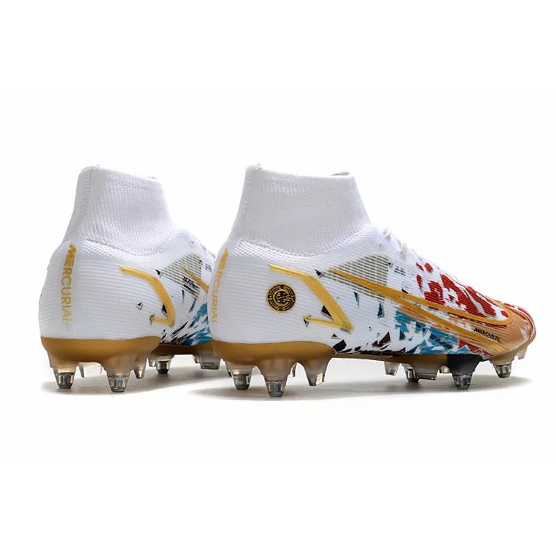 Botas de Fútbol Nike Mercurial Superfly VIII Elite SG PRO Blanco&Rojo&Naranja (#39~#45)