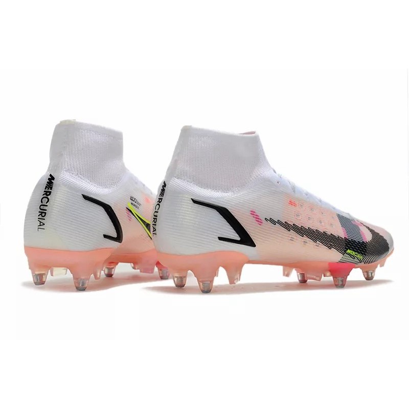 Botas de Fútbol Nike Mercurial Superfly VIII Elite SG PRO Blanco&Rosa&Amarillo Fluorescente / Blanco (#39~#45)