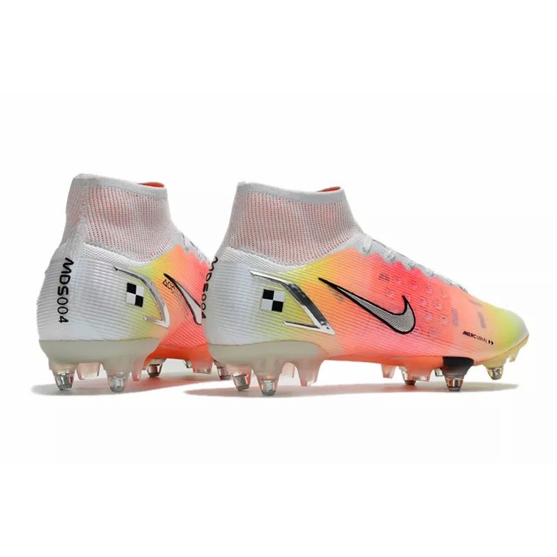 Botas de Fútbol Nike Mercurial Superfly VIII Elite SG PRO Blanco&Rosa&Amarillo Fluorescente / Blanco (#39~#45)