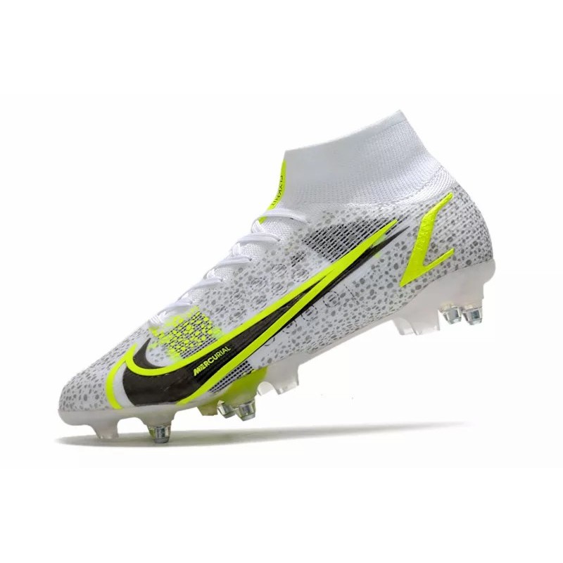 Botas de Fútbol Nike Mercurial Superfly VIII Elite SG PRO Blanco&Amarillo Fluorescente&Negro / Rojo&Blanco (#39~#45)