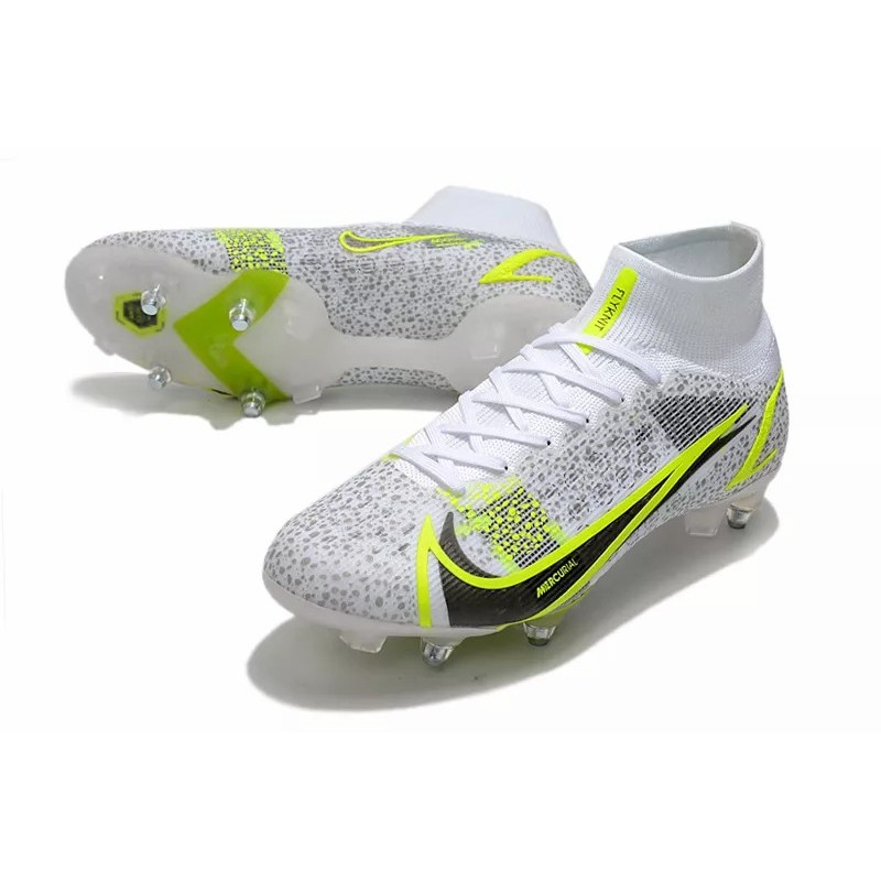 Botas de Fútbol Nike Mercurial Superfly VIII Elite SG PRO Blanco&Amarillo Fluorescente&Negro / Rojo&Blanco (#39~#45)
