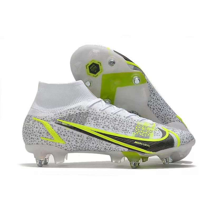 Botas de Fútbol Nike Mercurial Superfly VIII Elite SG PRO Blanco&Amarillo Fluorescente&Negro / Rojo&Blanco (#39~#45)