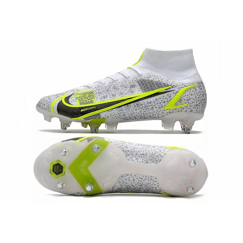 Botas de Fútbol Nike Mercurial Superfly VIII Elite SG PRO Blanco&Amarillo Fluorescente&Negro / Rojo&Blanco (#39~#45)