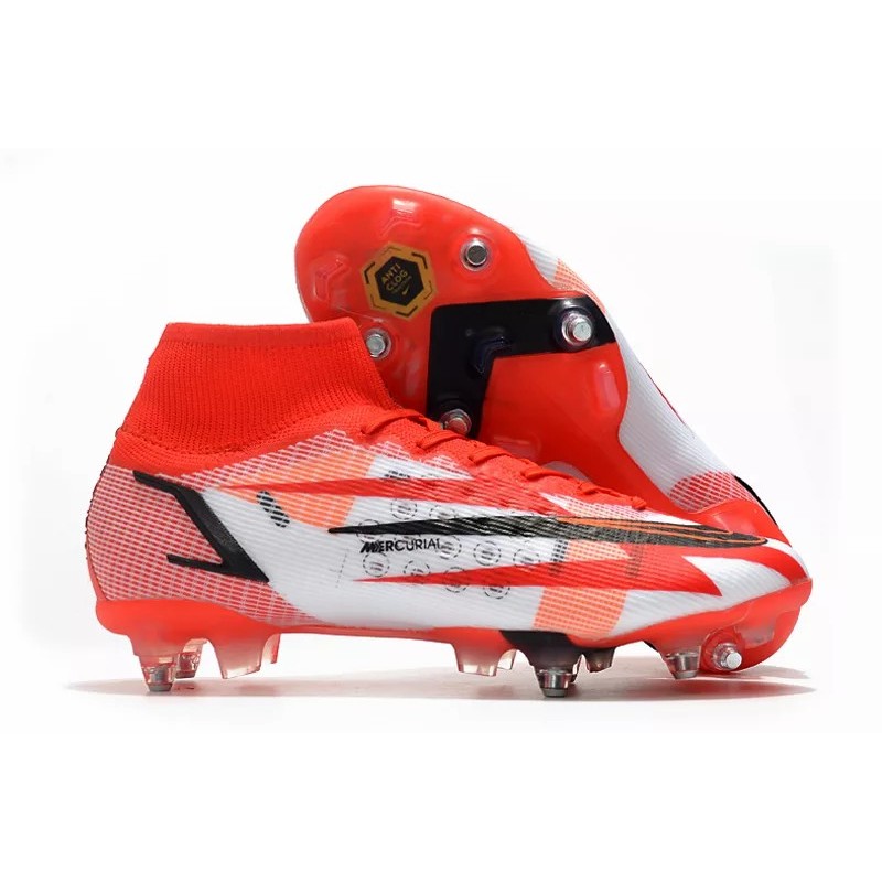 Botas de Fútbol Nike Mercurial Superfly VIII Elite SG PRO Blanco&Amarillo Fluorescente&Negro / Rojo&Blanco (#39~#45)